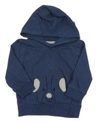 Tmavomodré triko s pejskem a kapucí Topomini