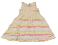 Bílo-žluto-růžové pruhované šaty H&M