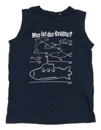 Tmavomodré tílko se žraloky Topolino