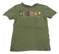 Khaki tričko s nápisem S. Oliver