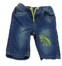 Tmavomodré teplákové riflové kraťasy s dinem Kiki&Koko