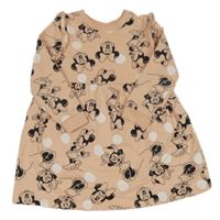 Růžové puntíkaté teplákové šaty s Minnie Tu