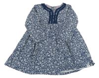 Modro-bílé květované šaty Mantaray