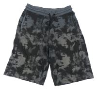Antracitovo-černé vzorované teplákové kraťasy H&M