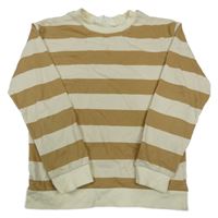 Béžovo-hnědá pruhovaná mikina H&M