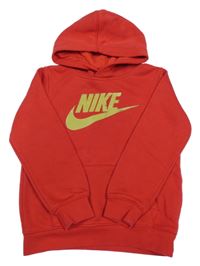 Červená mikina s logem a kapucí Nike
