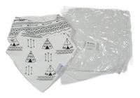 Nové - 2set - 2x Černo-bílý vzorovaný slinták 