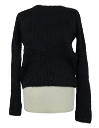 Dámský černý chlupatý crop svetr Next 