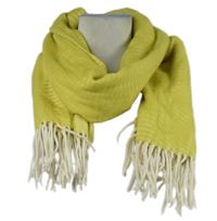 Dámská citrónová vzorovaná šála s třásněmi Fraas