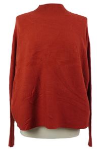 Dámský karmínový žebrovaný svetr Primark 