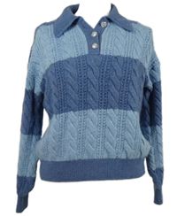 Dámský světlemodro-modrý vzorovaný svetr s límečkem Next 