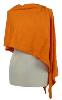 Dámské oranžové svetrové pončo 