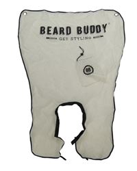 Pánská bílá barber pláštěnka + sáček na sbalení Beard Buddy