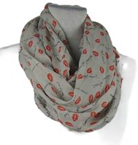 Dámská šedá límcová šála se rty 