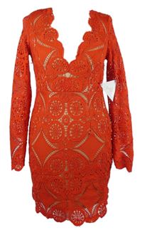 Nové - Dámské červené krajkové šaty Triangle 