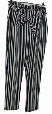 Dámské černo-bílé pruhované kalhoty s páskem Select 