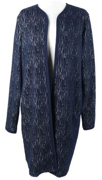 Dámský tmavomodrý melírovaný dlouhý cardigán Long tall Sally 