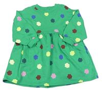 Zelené teplákové šaty s kytičkami zn. Next