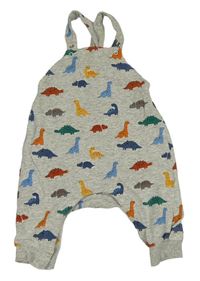Šedé laclové tepláky s dinosaury H&M