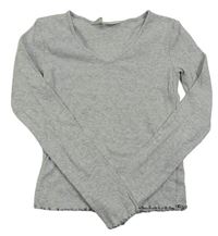 Světlešedé žebrované crop triko H&M