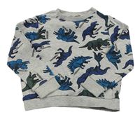 Šedá mikina s dinosaury zn. Pep&Co