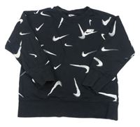 Černá vzorovaná mikina s logem Nike