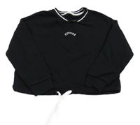 Černá crop mikina s nápisem M&S