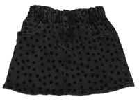 Černá puntíkatá riflová sukně hema