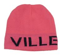 Neonově růžová čepice s nápisem