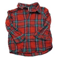 Červeno-modro-bílá kostkovaná flanelová košile Dopodopo