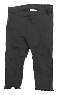 Tmavošedé žebrované legíny H&M