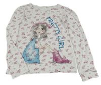 Bílé květinové triko s dívkou 