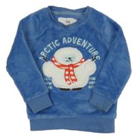 Modrá chlupatá domácí mikina s yettim F&F