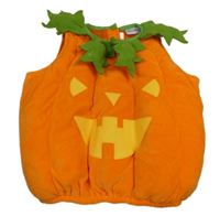 Kostým- Neonově oranžová sametová zateplená vesta- dýně 