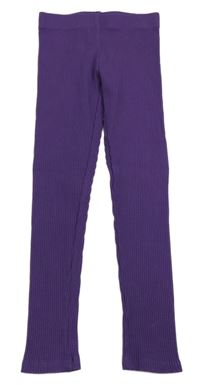 Fialové žebrované legíny H&M