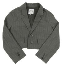 Šedé pruhované crop sako Zara