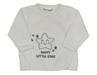 Bílá sametová propínací mikina s hvězdou Ergee