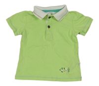 Neonově zeleno-bílé polo tričko kanz