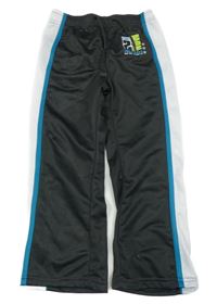 Šedo-bílé sportovní kalhoty s potiskem x-mail