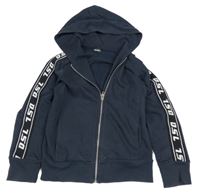 Tmavomodrá propínací mikina s kapucí Diesel