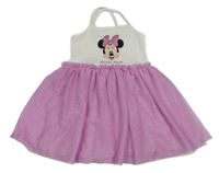 Bílo-růžové šaty s Minnie a tylovou sukní C&A