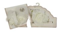 Nové - 2set - Bílá čelenka s květem + Bílé ponožky s tylem a květy