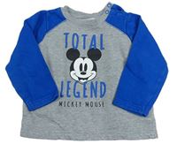 Šedo-modrá mikina s Mickeym Disney
