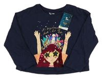 Nové- Tmavomodré triko s dívkou TU