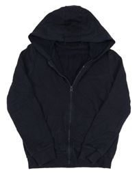 Tmavomodrá propínací mikina s kapucí George 