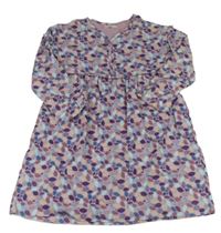 Pudrově fialové vzorované šaty Vertbaudet