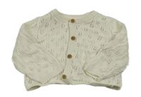 Bílý perforovaný propínací svetr Next