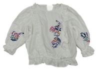 Bílá halenka s kytičkami a volánky River Island