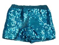 Modré flitrové kraťasy 
