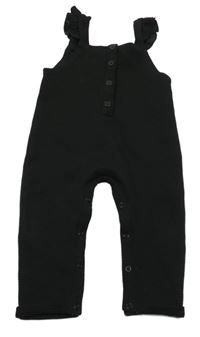 Černý kalhotový overal s knoflíky Primark